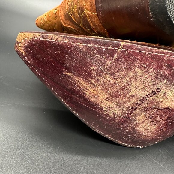 Old Gringo Wyoming Tooled Brown Leather Short Cowgirl Cowboy Western Boots 7.5 - Picture 12 of 16